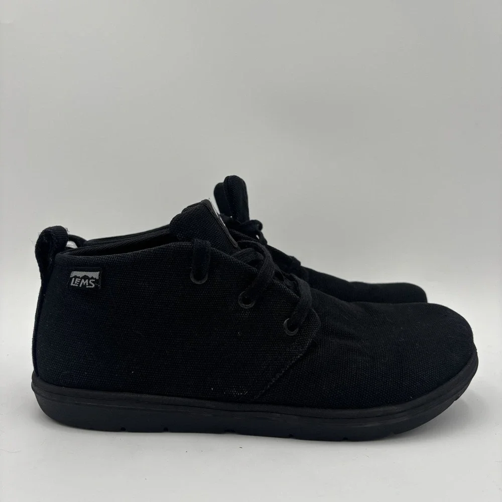 Lems Chukka Canvas Mens Size 9.5 Sneakers Blackout Vegan Shoes - Picture 1 of 8